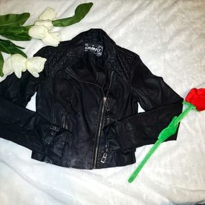 Small, Black, Sugarfly A faux Leather Jacket